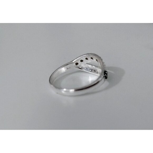 Holsted Midnight Ice 925 Sterling Silver CZ Black & White Stones Bypass Ring 6.5 - Picture 4 of 16